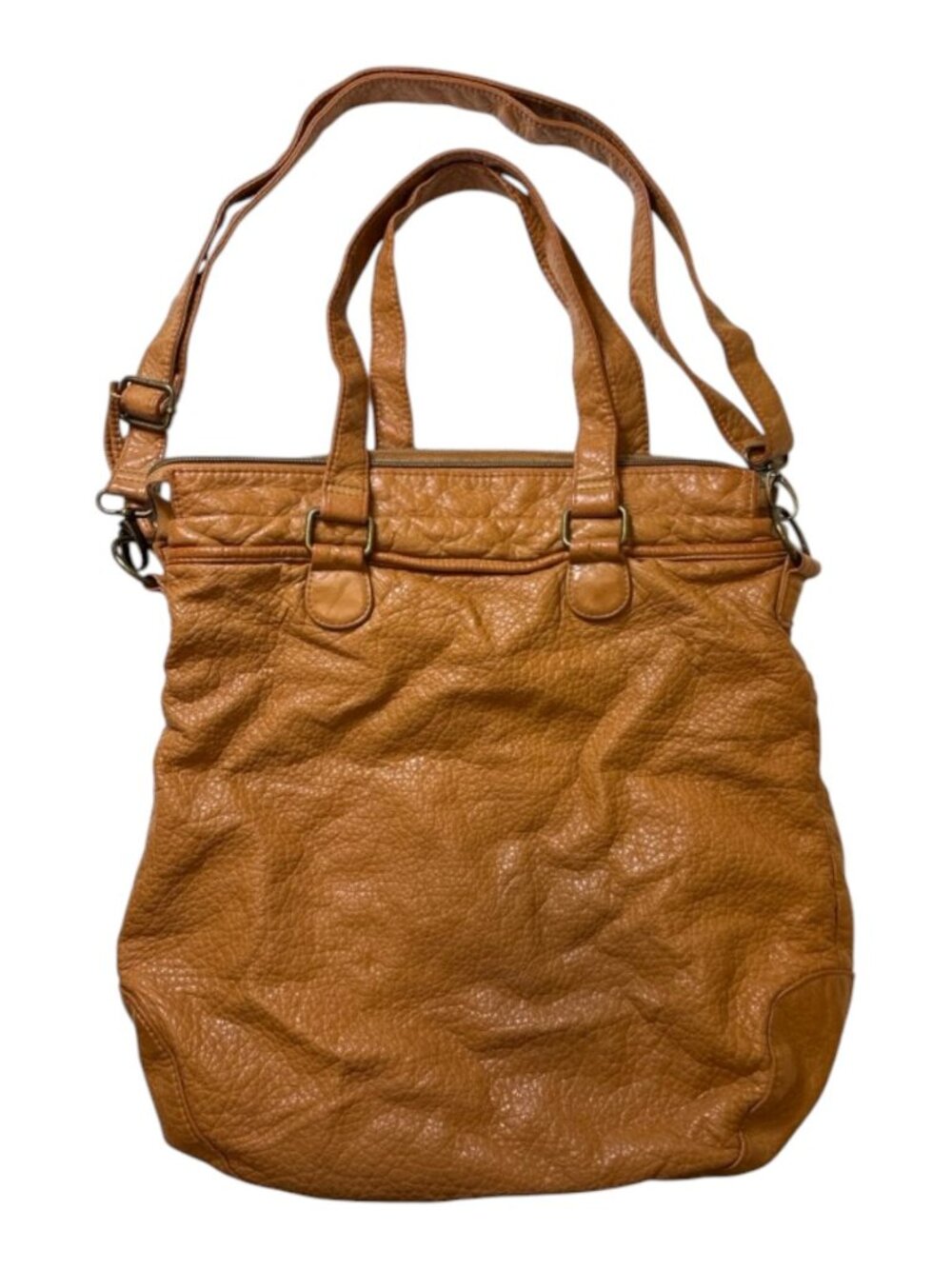 Mossimo Supply Co Brown Faux Leather Hand Shoulder Tote Bag - Picture 3 of 6